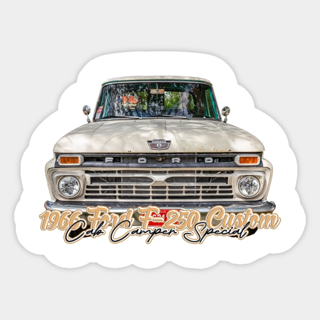 1966 Ford F 250 Custom Cab Camper Special Sticker by Gestalt Imagery